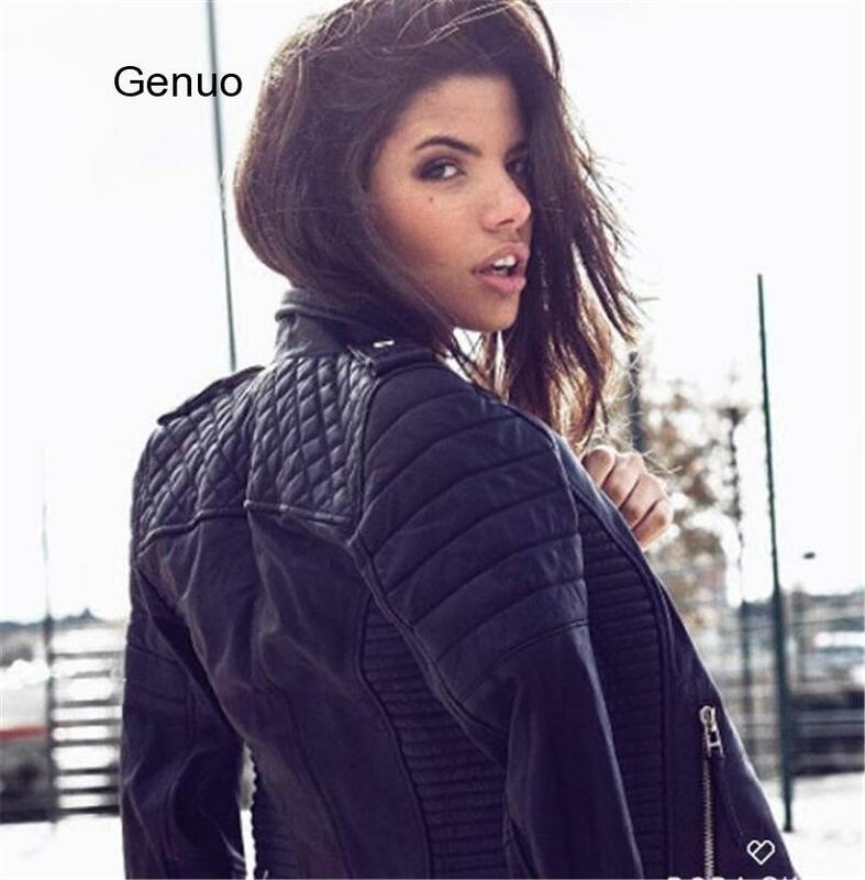 여성용 오토바이 인조 가죽 재킷, 여성용 긴팔, 바이커 지퍼, 스트리트웨어, 블랙 코트, 가을, 겨울, 2020 신상 패션