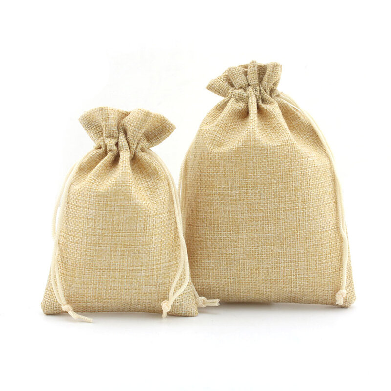 Getreide Lagerung Taschen 50 teile/los 15x20 Multi Farbe Natürliche Sackleinen Hochzeit Candy Cookies Beutel Jute Kordel Lash Taschen