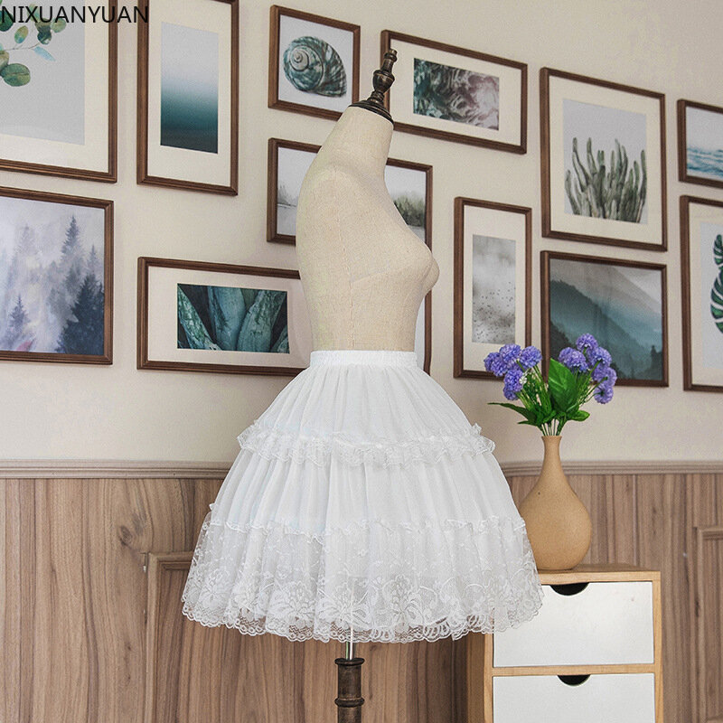 Groothandel Verstelbare Baljurk Crinoline Onderrok Cosplay Petticoat Korte Wit Zwart Petticoat Bruiloft Accessoires