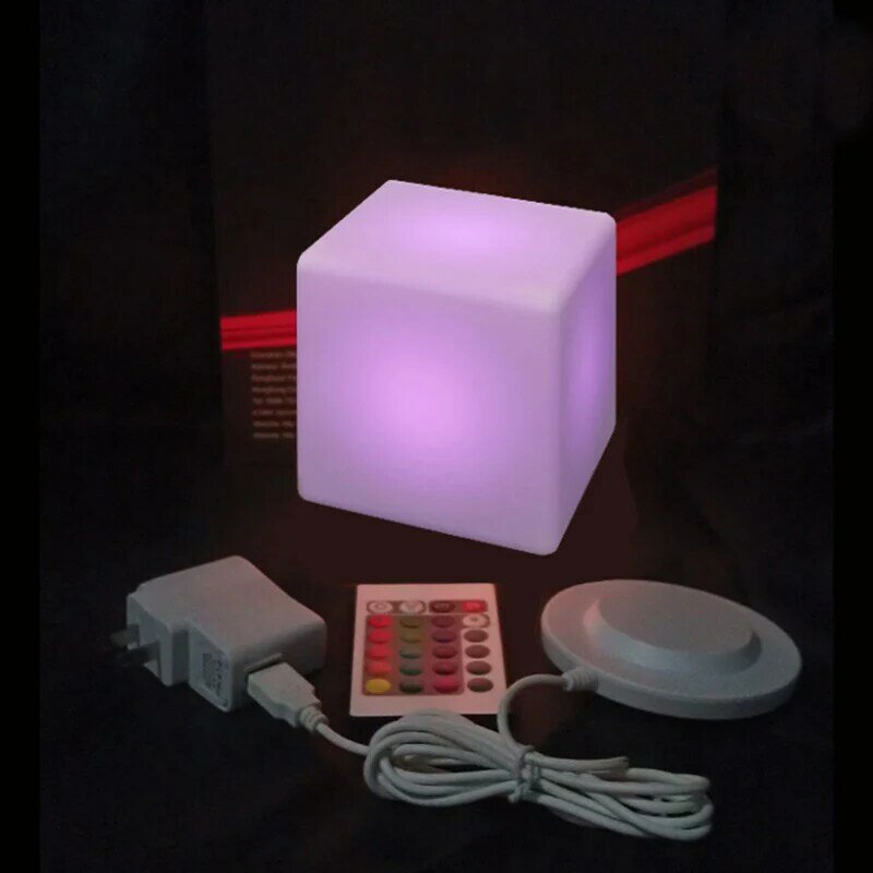 Taburete de cubo con Control remoto para decoración de jardín, iluminación LED, 24 llaves, D10cm, Envío Gratis, 4 unids/lote