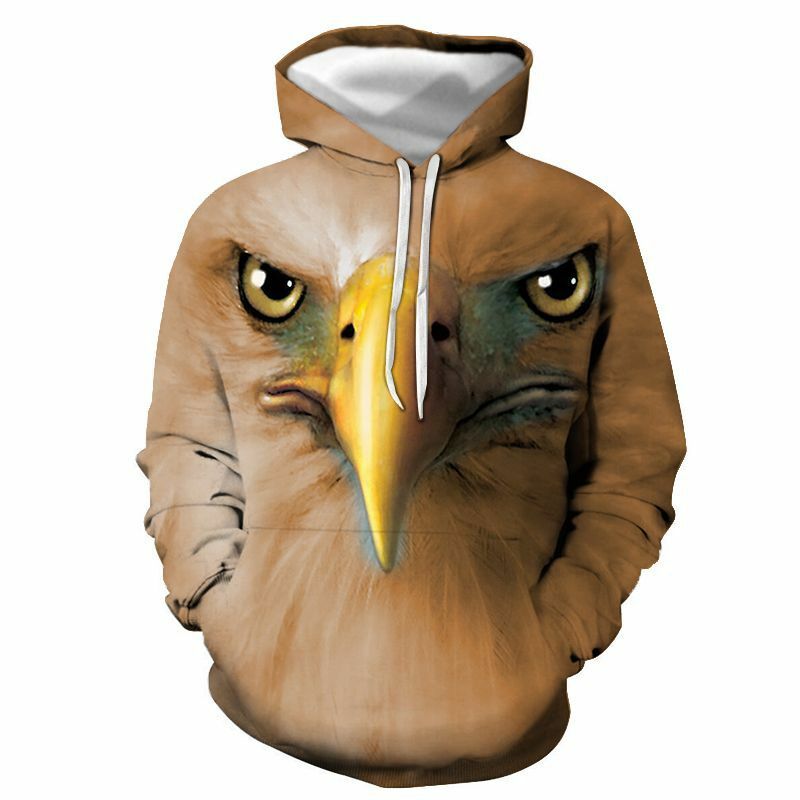 Jersey con capucha para hombre, ropa con estampado Digital 3D de águila, para primavera y otoño, 2021