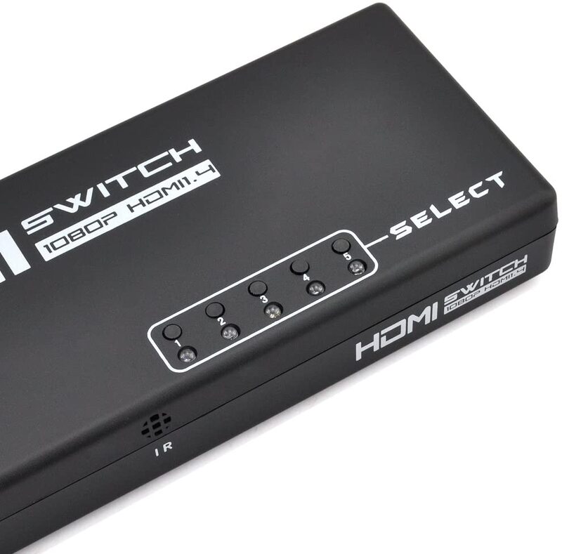 5 puertos, 1x5 HDMI Switch Selector Splitter Hub 1080P para HDTV PS3 con control remoto IR