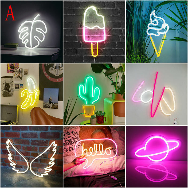 Placa de luz led neon, 13-18 polegadas, grande, decoração de parede, com acrílico, para bar, loja, cerveja, ktv, clube, festa, arte, decoração de parede, d35
