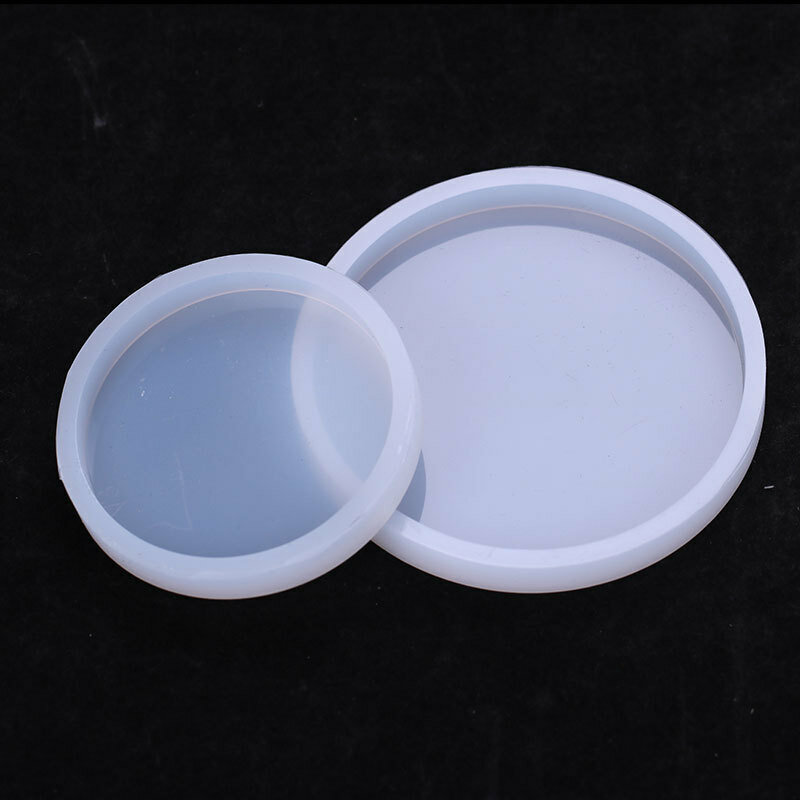 Molde de silicona redondo grande y pequeño hecho de resina epoxi, se puede utilizar para base de joyería, base de maceta, bandeja de suministros de arte