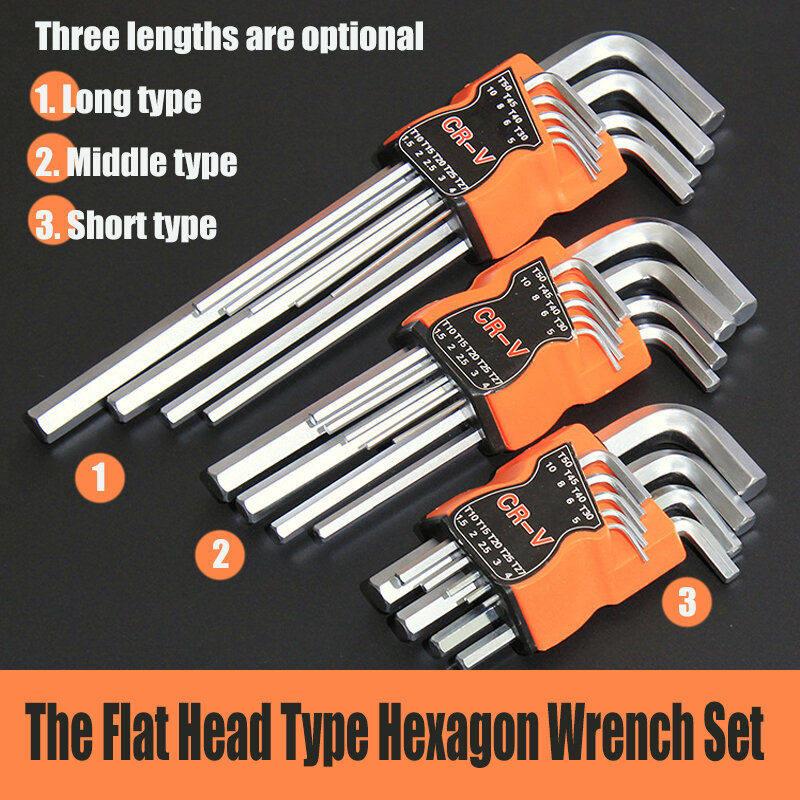 9 stücke 1,5mm-10mm Hexagon Allen Schlüssel Wrench Tools set Chrome Ball End Spanner set Schraubendreher-set tool Kit