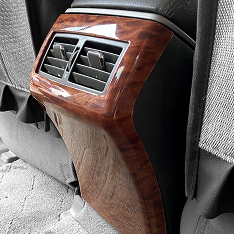 Guarnição para saída de ar condicionado traseiro de carro, acessórios de estilo para toyota camry 2006-2011 1pc madeira abs