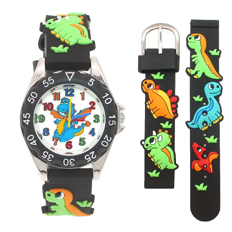 cute boy watches dinosaur kids children girls boys students silicone quartz watches party gift wrist sport watches