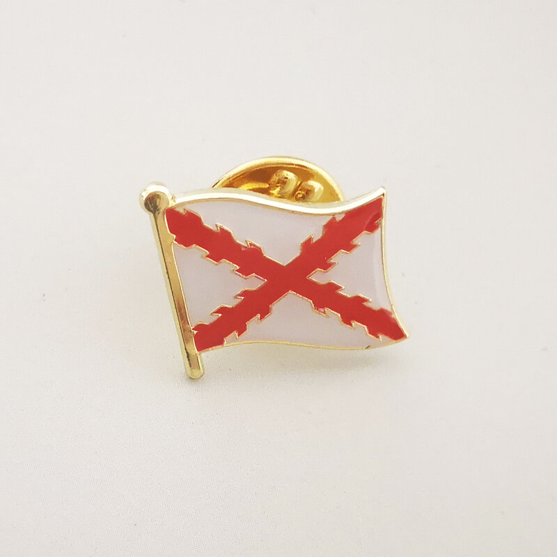 จักรวรรดิสเปน Cross Burgundy Flag Lapel Pins เข็มกลัดตราสัญลักษณ์แห่งชาติสเปน Badge ชุด Pin บุคลิกภาพ Corsage
