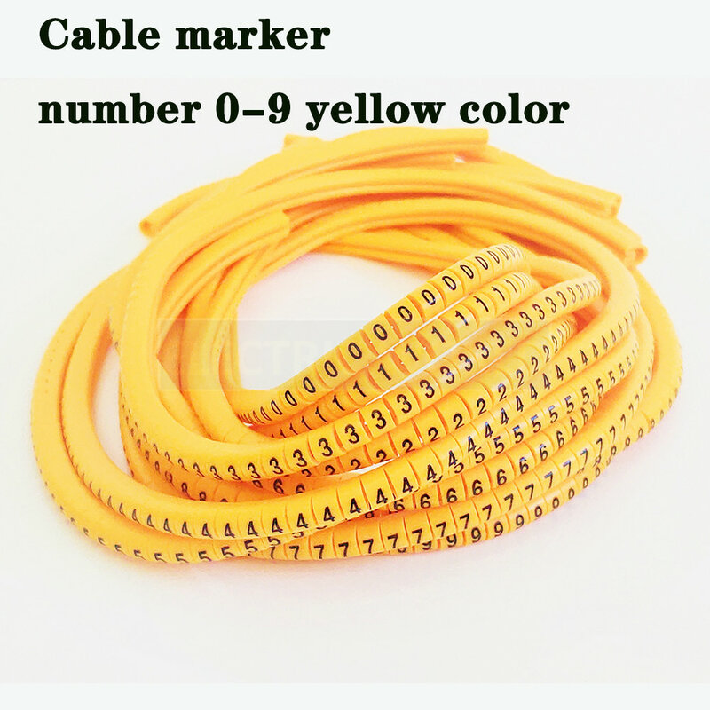 Kabel marker draht etikett EC-0 EC-1 1000 stücke kennzeichnung nummer 0 bis 9 kabel management farbige draht isolierung pvc draht organisator hülsen