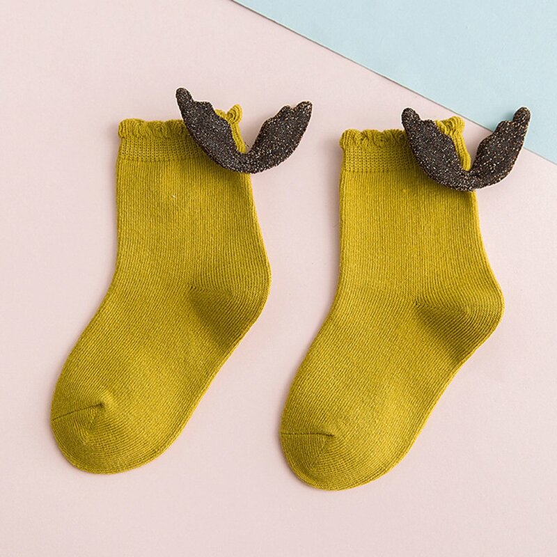 Un par de calcetines de algodón para niños, medias de tubo con alas de Ángel 3D, Moda para niños y niñas, regalo de princesa para primavera y verano de 1 a 8 años