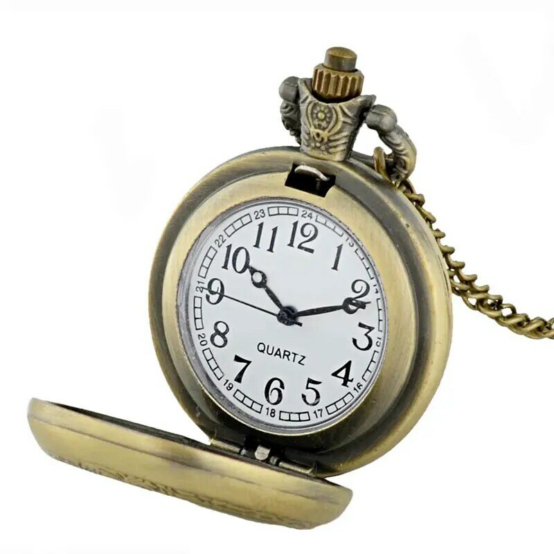 テンプル-男性と女性のためのヴィンテージクォーツ時計,クロスデザインのガラスカボション,クォーツペンダント,クラシックチェーン,時間,時計
