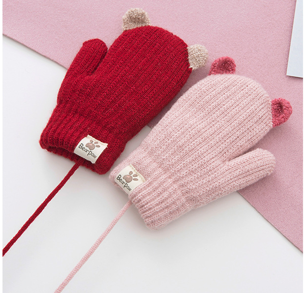 Gants pour enfants hiver garçons et filles coréen étudiant dessin animé beaux enfants hiver gants tricotés