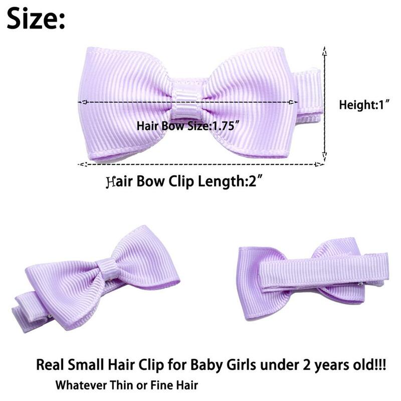 10pcs/lot Solid Color Grosgrain Ribbon Bowknot Toddler Hair Clips Handmade Bows Baby Girls Barrettes Bangs Hairpins Photo Props