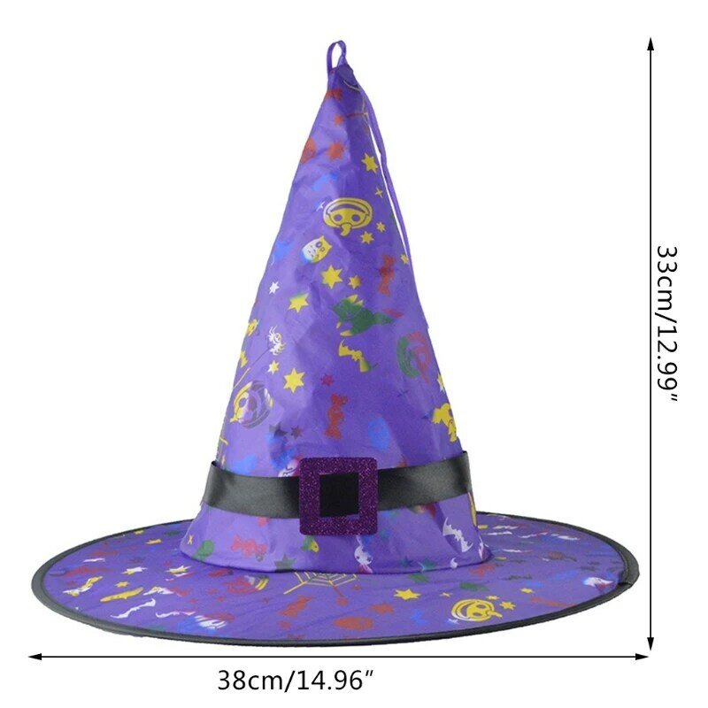 Chapeau de sorcière scintillant pour enfants, 5 couleurs, accessoires de Costumes d'halloween, casquettes LED clignotantes, accessoires de fête pour enfants, Cosplay
