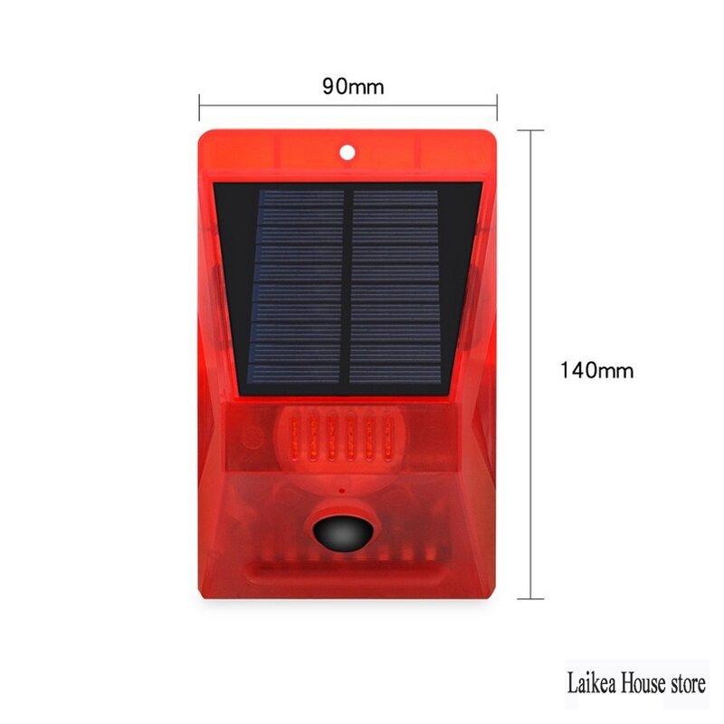 Luz de alarma Solar a prueba de agua, luz de advertencia Solar, Control remoto, alarma de inducción del cuerpo humano, sonido infrarrojo y luz de alarma