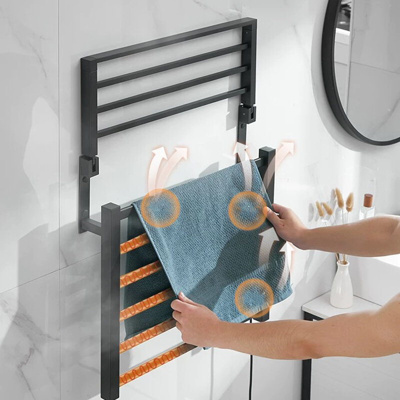 55w toalha do radiador prateleiras de aquecimento termostático toalha prateleira acessórios para casa fibra aquecimento do agregado familiar toalheiro quente toalha prateleira