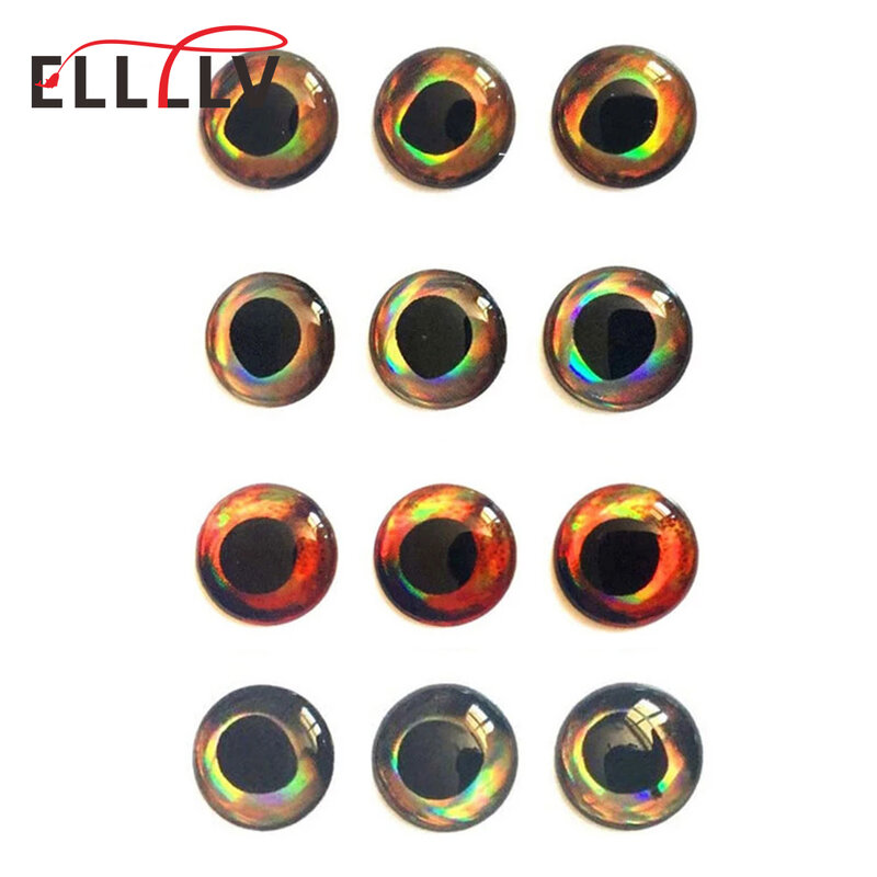 50PCS Wood Plastic Lure Popper DIY Eyes Holographic 3D 4D Fish Eyes for Fly Tying Streamers Baitfish