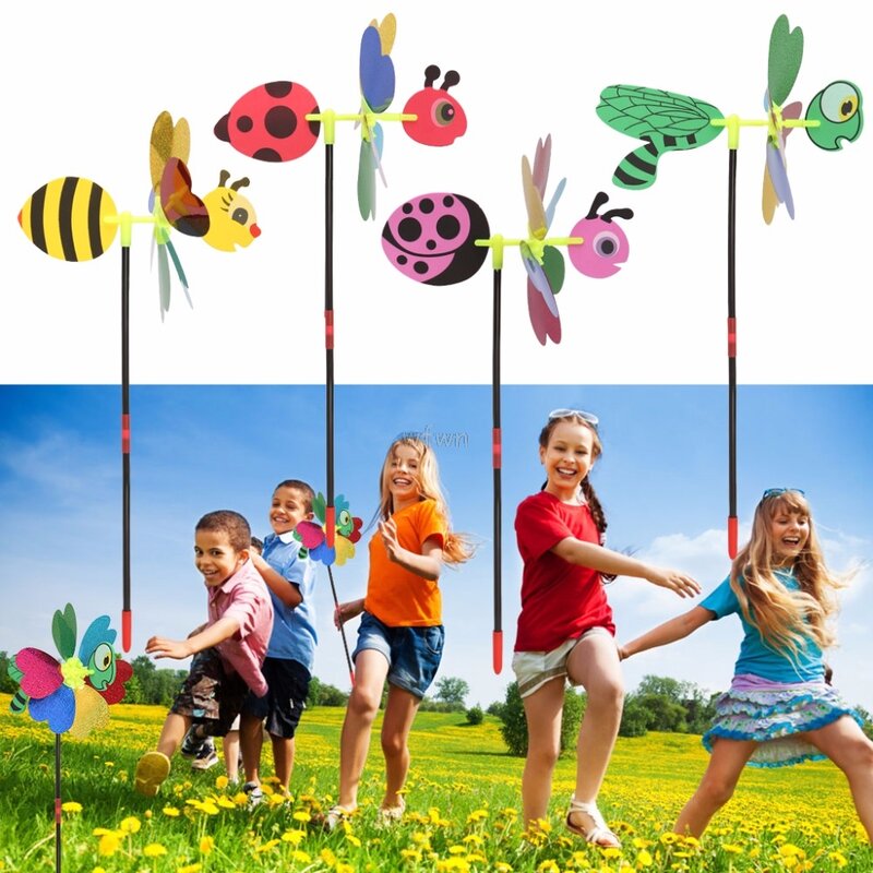 3d lantejoulas animal abelha moinho de vento spinner casa jardim quintal decoração crianças brinquedo may07 dropshipping