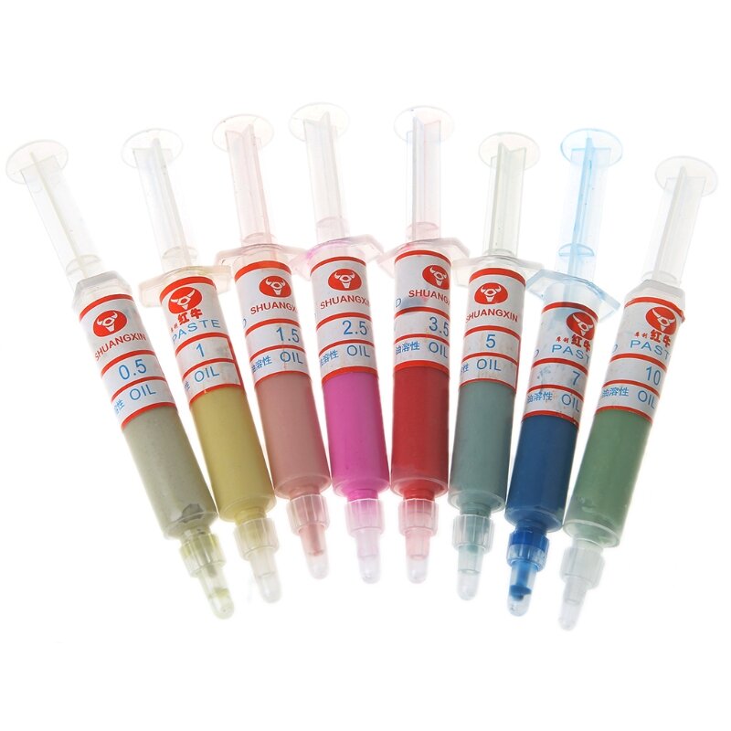 8Pcs Diamond Polishing Lapping Pastes Compound Syringes Set 0.5-10 Micron Tools