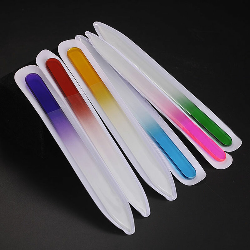 4pcs Solid Color Nail File Crystal Glass Nail Cuticle Remover Dead Skin Removal Tools