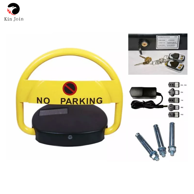 Kinjoin 2 controle remoto carro barreira de estacionamento bollard bloqueio sistema solar bloqueio de estacionamento (bateria 12v7a não incluído)