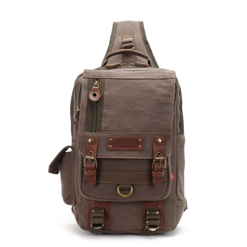 Luxury Canvas Sling Chest Bag Unisex Women Men's Single Shoulder Cross-Body Backpack Travel Hiking Climbing Causal Day Pack
