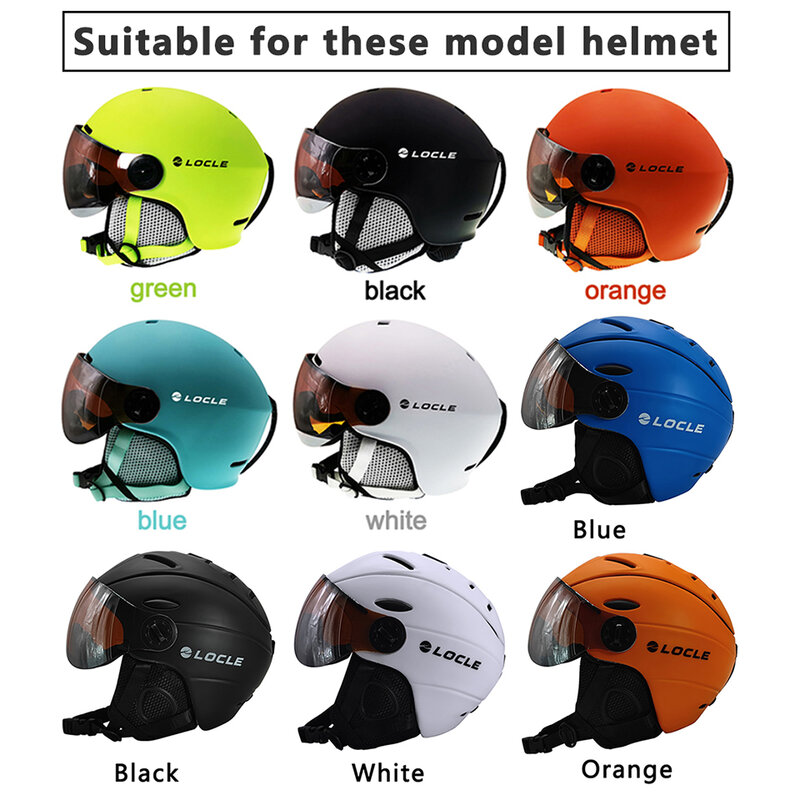 LOCLE MOON MS95 MS99 Ski Helmet Visor Spare Lens UV Protection Outdoor Skateboard Helmet Extra Goggles For Ski Mountaineering