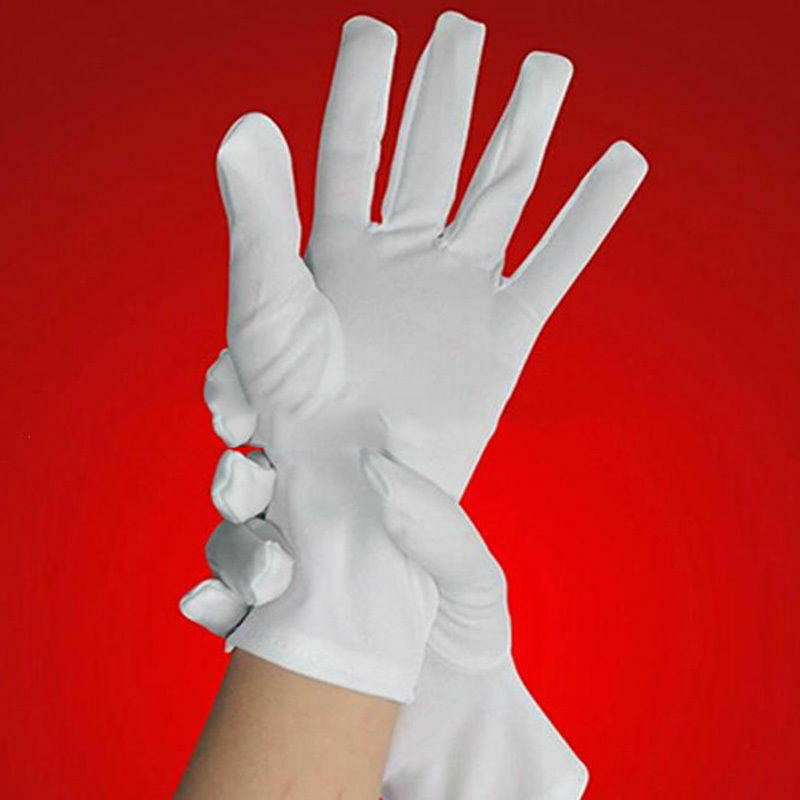 メンズ新白タキシード手袋1ペアホワイトフォーマル手袋タキシード名誉ガードパレード検査コレクション提供手袋白