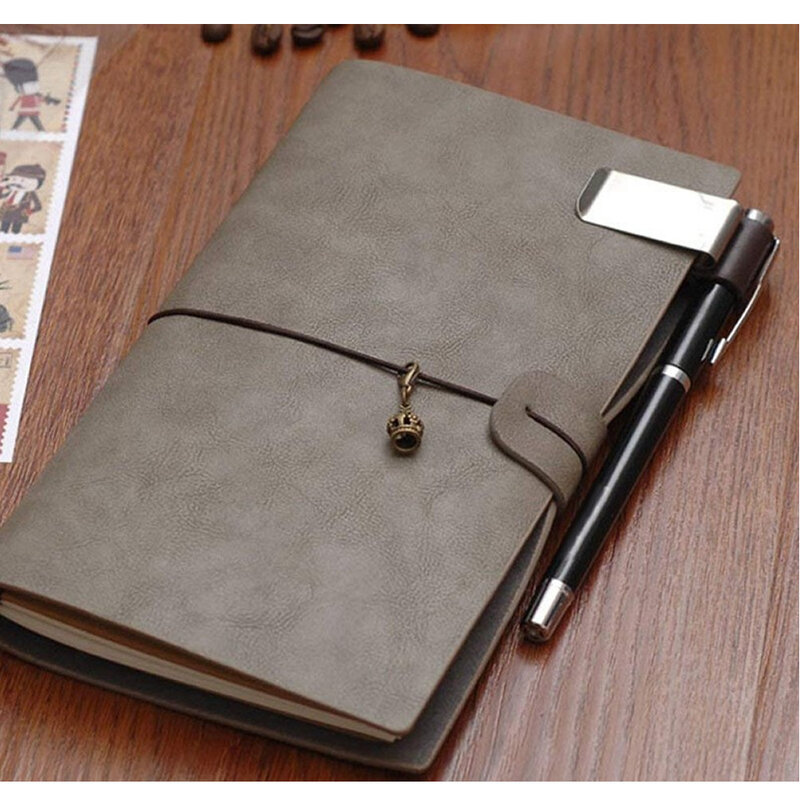 1pcs Pen Loop For Notebook Retro Leather Journal Notebook Pencil Holder Bookmark With Metal Clip Office School Supplies