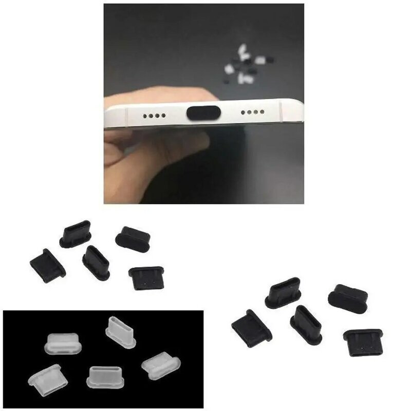 Tapones antipolvo con orificios de carga USB, Protector de puerto de silicona tipo C, tapones a prueba de polvo para Samsung Letv, 10 Uds.