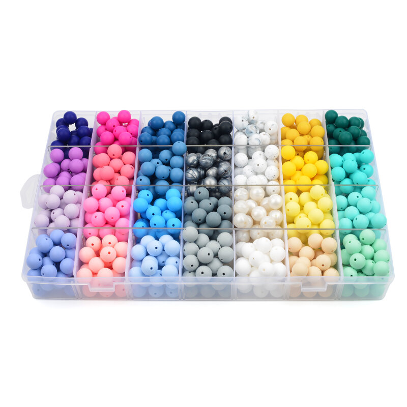 LOFCA-Perles de dentition en silicone, 9mm, 50 pièces, collier d'allaitement pour bébé, attache-sucette, soins buccaux, sans BPA, qualité alimentaire, coloré