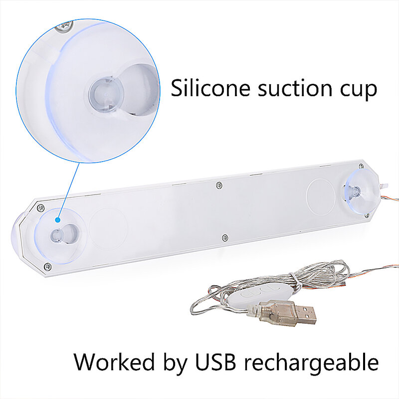 Lámpara LED para maquillaje con interfaz USB, luz de pared, 5 bombillas LED, luz de relleno, portátil, para tocador y espejo