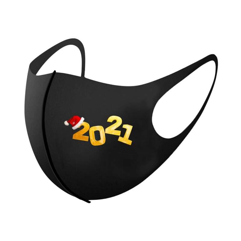 1 Buah Masker Dewasa Dapat Dicuci Kain Dapat Digunakan Kembali Masker Lucu Kartun 2021 Tahun Baru Natal Dicetak Es Sutra Masker Pelindung Bernapas
