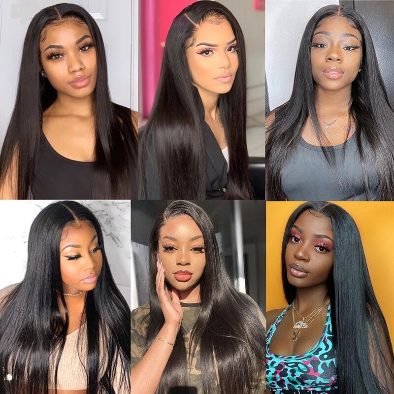 30inches Lace Frontal Human Hair Wigs 13x4/6 Bone Straight Lace Front Closure Wig For Women Pre Bleached Knots