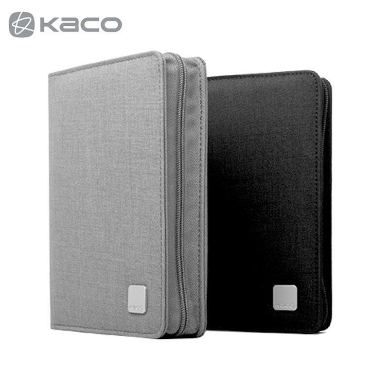 KACO ALIO-Bolsa de almacenamiento portátil para bolígrafos, estuche de lona impermeable con cremallera, color negro y gris, para 10 y 20 bolígrafos
