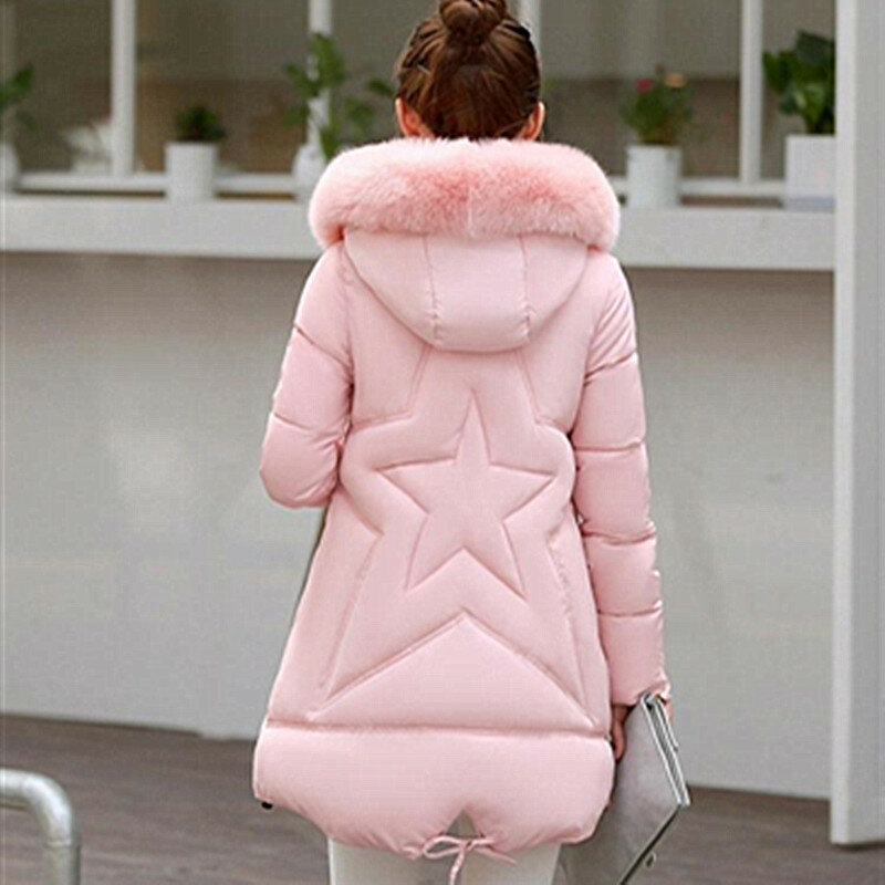 Piumino invernale da donna in cotone con cappuccio manica lunga Cardigan tasche cerniera sottile solido spesso moda piumino Streetwear