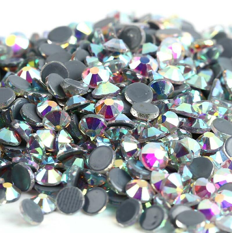 30 Kleuren Crystal Ab Mix Glas Hot Fix Steentjes Voor Kleding Decoratie Kledingstuk Flat Terug Iron Op Rhinestone