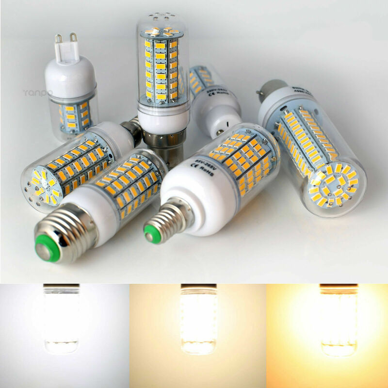 หลอดไฟ LED ทรงข้าวโพดขนาด7W-25W E27 E14 B22 G9 GU10ฐานหัวเสียบแบบสกรูเปลี่ยนได้24/36/48/56/69/108หลอดไฟ LED 220V 230V