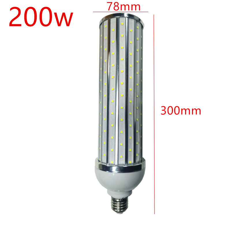 Cool quente branco lâmpada LED, lâmpada de alumínio Shell, milho luz, lâmpada de rua, 220V, 250W, 200W, 100W, 80W, 60W, 50W, 40W, 30W, 25W, E26, E27, E39, E40