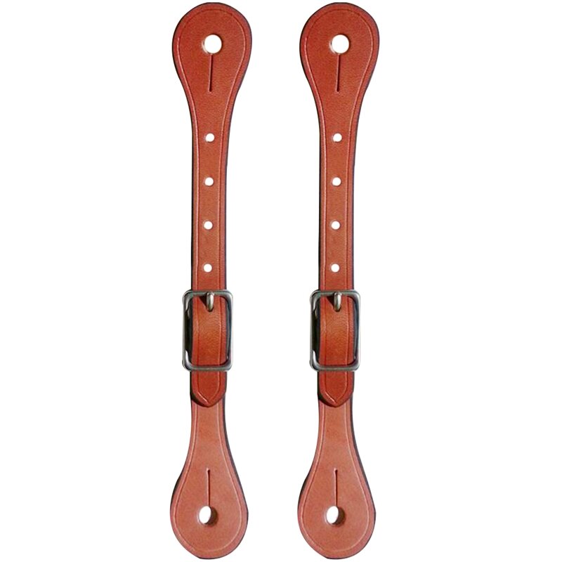 1Pair Faux Leather Horse Riding Training Accessories Western Protective Spur Strap Thickened Alloy Buckle Equestrian Equipment