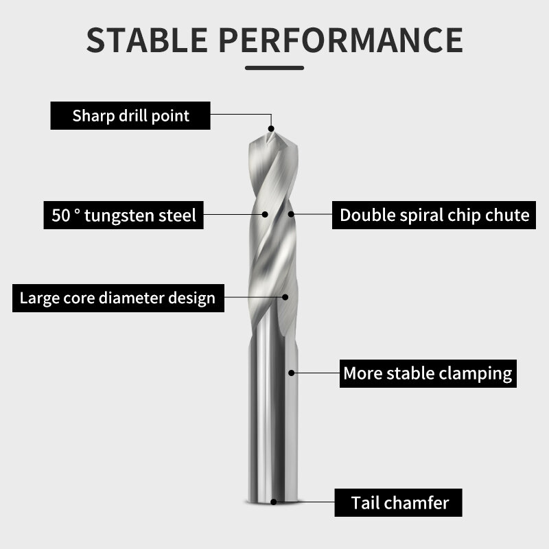 1/5/10pcs 50 degree tungsten steel End Mill D1.8~D15.5 40~100L Carbide Twist Drill Bits for CNC Metal Drilling