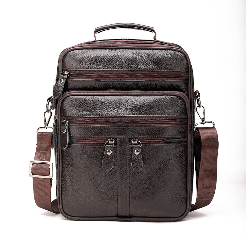 Cowhide Crossbody Bag Men's Bag Leather Casual Single Shoulder Business Men's Vertical Section Backpack