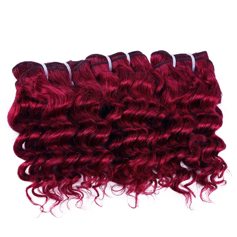 Real Beauty Deep Wave Ombre 1B/27 Remy Human Hair Bundles 50g Two Tone Honey Blonde 8” Short Bob Style Brazilian Hair Weave