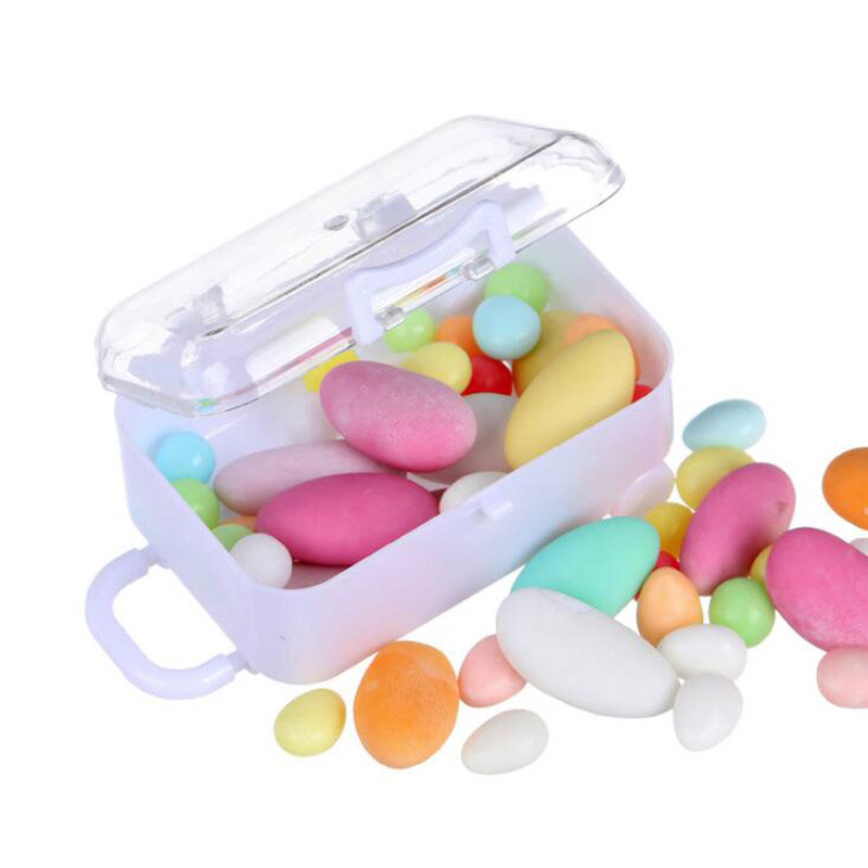 12 Pcs Mini Rolling Travel Suitcase Candy Box for Wedding Baby Shower Favors Children Birthday Party Gift Sweets Container