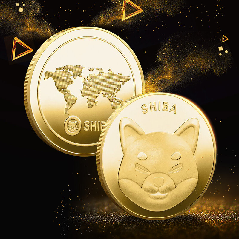 Dogecoin assassino shiba inu moeda (shib) crypto metal banhado a ouro físico shib doge assassino lembrança moedas comemorativas