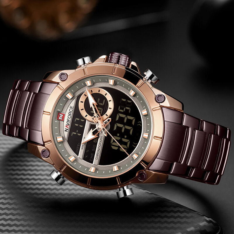 Top Brand Men Watches NAVIFORCE Fashion Luxury Quartz Watch Mens Military Chronograph Sports Wristwatch Clock Relogio Masculino