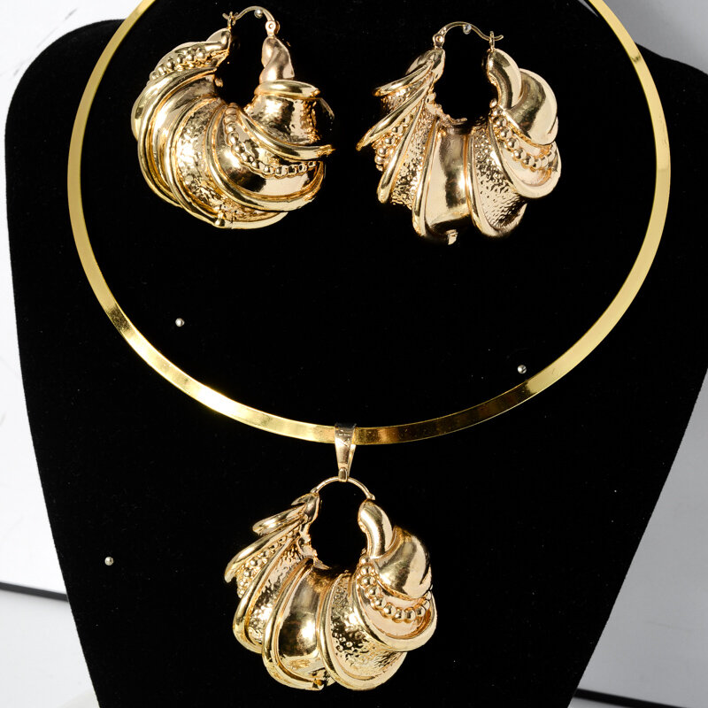 ZEADear Jewelry Sets Fashion Brazilian African Hot Sale Copper Big Earrings Pendent Necklace For Women Party Wedding Gifts