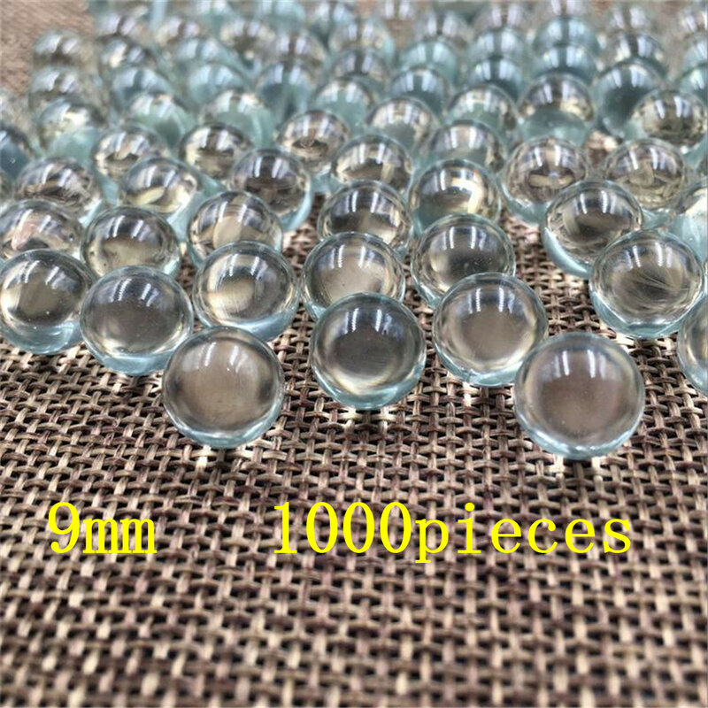 1000pcs 9MM glass bead used Extra Hyaline Glass Ball Circular Particle Pellets Hunting Accessories