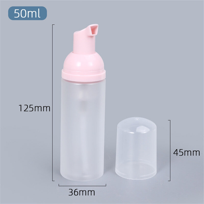 Botella de bomba de espuma de plástico, contenedor vacío recargable de 50ML, limpiador de jabón, champú, botellas de espuma, botella de viaje de maquillaje, 1 unidad