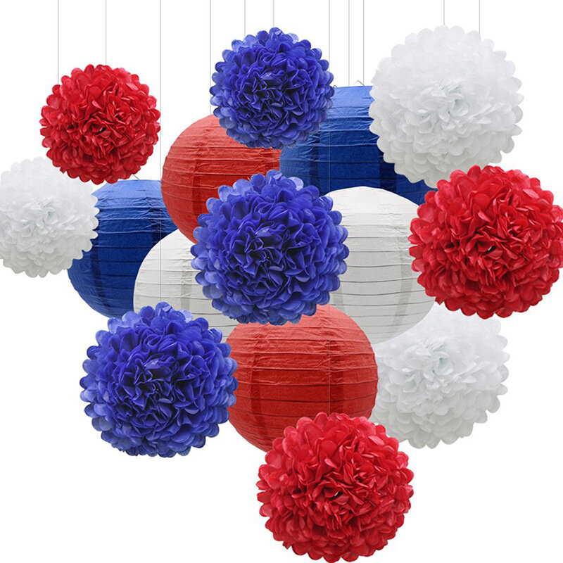 Pompom Papier Blume Laterne Garland Partei Hintergrund Wand Hochzeit Decor Geburtstag Partei Liefert Mädchen Baby Shower BOY Taufe